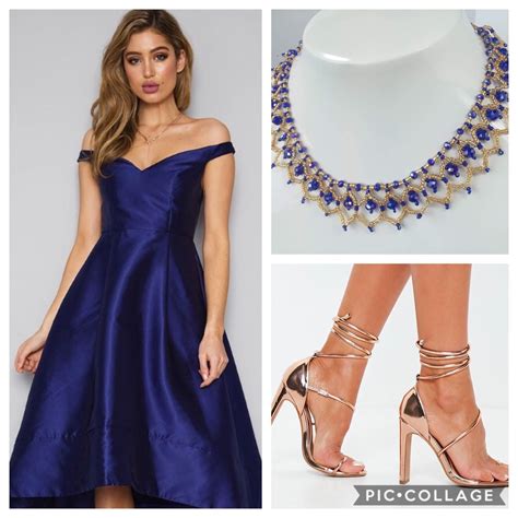 gold jewelry for blue dress.